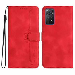 For Xiaomi Redmi Note 11 Pro 4G/5G Global Heart Pattern Skin Feel Leather Phone Case(Red)