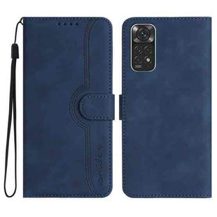 For Xiaomi Redmi Note 11 4G Global/Note 11S Heart Pattern Skin Feel Leather Phone Case(Royal Blue)