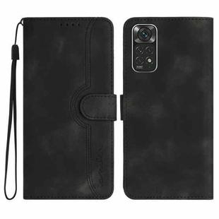 For Xiaomi Redmi Note 11 4G Global/Note 11S Heart Pattern Skin Feel Leather Phone Case(Black)