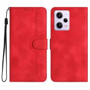 For Xiaomi Redmi Note 12 Pro 5G Heart Pattern Skin Feel Leather Phone Case(Red)