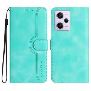 For Xiaomi Redmi Note 12 Pro+ 5G Heart Pattern Skin Feel Leather Phone Case(Light Blue)