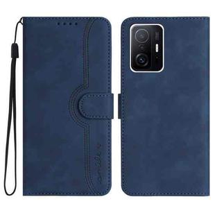 For Xiaomi 11T/11T Pro Heart Pattern Skin Feel Leather Phone Case(Royal Blue)