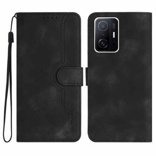 For Xiaomi 11T/11T Pro Heart Pattern Skin Feel Leather Phone Case(Black)