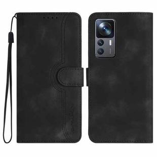 For Xiaomi 12T/12T Pro/Redmi K50 Ultra Heart Pattern Skin Feel Leather Phone Case(Black)