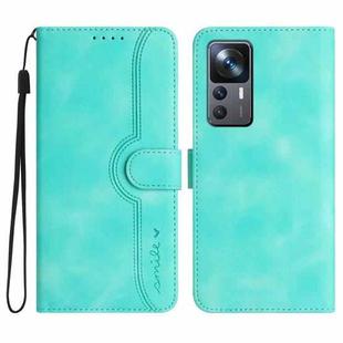 For Xiaomi 12T/12T Pro/Redmi K50 Ultra Heart Pattern Skin Feel Leather Phone Case(Light Blue)