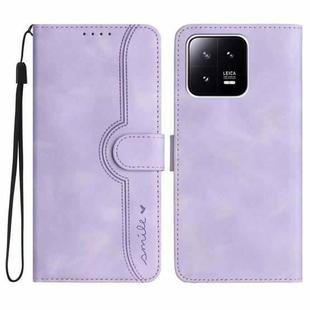 For Xiaomi 13 Heart Pattern Skin Feel Leather Phone Case(Purple)