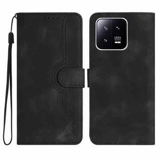 For Xiaomi 13 Heart Pattern Skin Feel Leather Phone Case(Black)