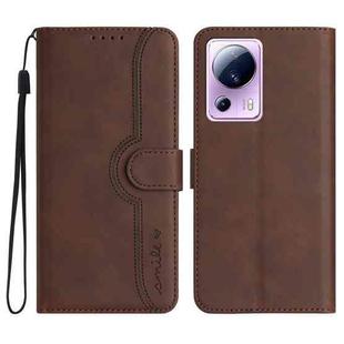 For Xiaomi Civi 2 Heart Pattern Skin Feel Leather Phone Case(Brown)