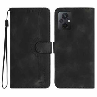 For Xiaomi Poco M5 Heart Pattern Skin Feel Leather Phone Case(Black)