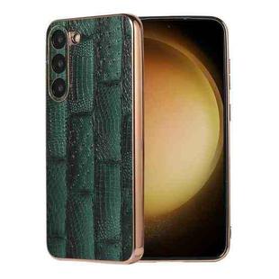 For Samsung Galaxy S23+ 5G Nano Electroplate Mahjong Texture Leather Phone Case(Green)