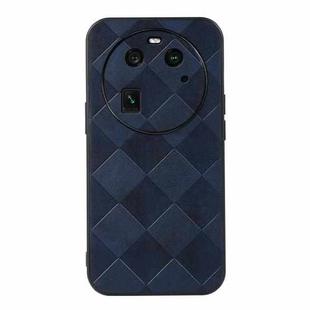 For OPPO Find X6 Weave Plaid PU Phone Case(Blue)