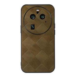 For OPPO Find X6 Pro Weave Plaid PU Phone Case(Green)