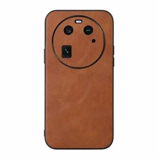 For OPPO Find X6 Cowhide Texture PU Phone Case(Brown)