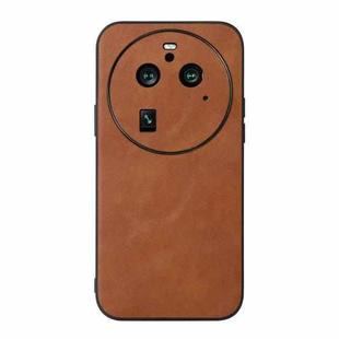 For OPPO Find X6 Pro Cowhide Texture PU Phone Case(Brown)