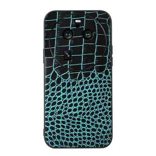 For OPPO Find X6 Pro Crocodile Texture Genuine Leather Phone Case(Cyan Blue)
