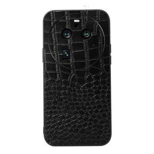 For OPPO Find X6 Pro Crocodile Texture Genuine Leather Phone Case(Black)
