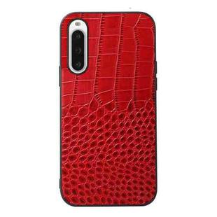 For Sony Xperia 10 V Crocodile Texture Genuine Leather Phone Case(Red)