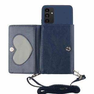 For Samsung Galaxy A14 5G Crossbody Lanyard Wallet Card Bag Phone Case(Dark Blue)