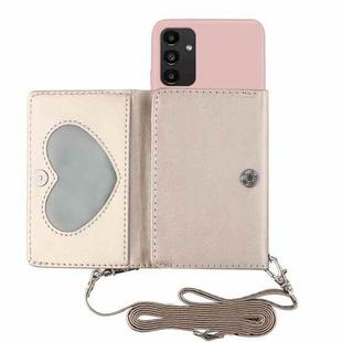 For Samsung Galaxy A54 5G Crossbody Lanyard Wallet Card Bag Phone Case(Pink)