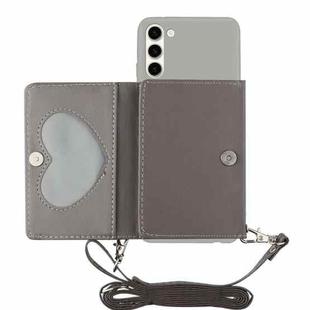 For Samsung Galaxy S23 5G Crossbody Lanyard Wallet Card Bag Phone Case(Grey)