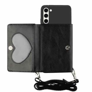 For Samsung Galaxy S23 5G Crossbody Lanyard Wallet Card Bag Phone Case(Black)