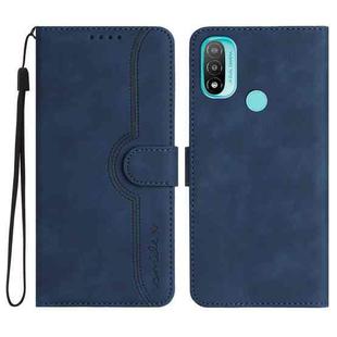 For Motorola Moto E20/E30/E40 Heart Pattern Skin Feel Leather Phone Case(Royal Blue)