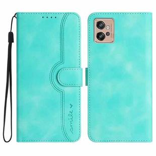 For Motorola Moto G32 Heart Pattern Skin Feel Leather Phone Case(Light Blue)