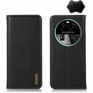 For OPPO Find X6 KHAZNEH Nappa Top Layer Cowhide Leather Phone Case(Black)