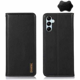 For Samsung Galaxy M14 5G KHAZNEH Nappa Top Layer Cowhide Leather Phone Case(Black)