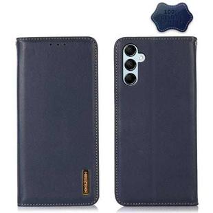 For Samsung Galaxy M14 5G KHAZNEH Nappa Top Layer Cowhide Leather Phone Case(Blue)