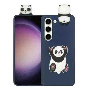 For Samsung Galaxy S23 5G 3D Lying Cartoon TPU Shockproof Phone Case(Panda)
