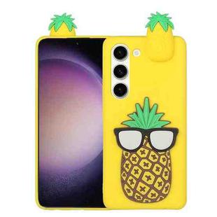 For Samsung Galaxy S23+ 5G 3D Lying Cartoon TPU Shockproof Phone Case(Pineapple)