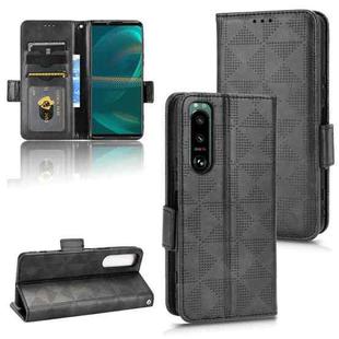 For Sony Xperia 5 III Symmetrical Triangle Leather Phone Case(Black)