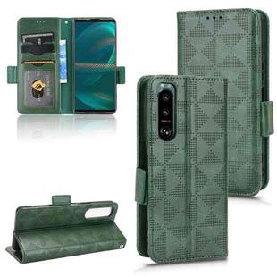 For Sony Xperia 5 III Symmetrical Triangle Leather Phone Case(Green)