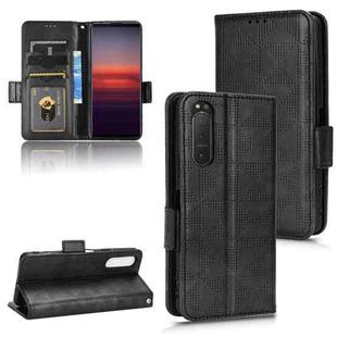 For Sony Xperia 5 II Symmetrical Triangle Leather Phone Case(Black)