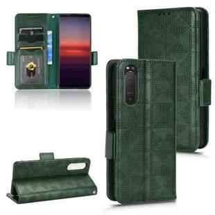 For Sony Xperia 5 II Symmetrical Triangle Leather Phone Case(Green)