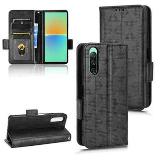 For Sony Xperia 10 IV Symmetrical Triangle Leather Phone Case(Black)