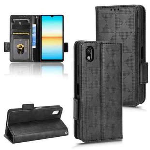 For Sony Xperia Ace III Symmetrical Triangle Leather Phone Case(Black)