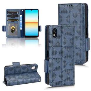 For Sony Xperia Ace III Symmetrical Triangle Leather Phone Case(Blue)