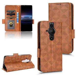 For Sony Xperia Pro-I Symmetrical Triangle Leather Phone Case(Brown)