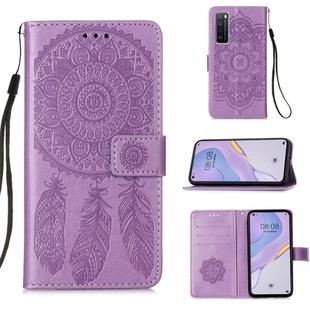 For Huawei Nova 7 5G Dream Catcher Printing Horizontal Flip Leather Case with Holder & Card Slots & Wallet & Lanyard(Purple)