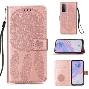 For Huawei Nova 7 5G Dream Catcher Printing Horizontal Flip Leather Case with Holder & Card Slots & Wallet & Lanyard(Rose Gold)