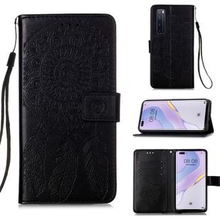 For Huawei Nova 7 Pro 5G Dream Catcher Printing Horizontal Flip Leather Case with Holder & Card Slots & Wallet & Lanyard(Black)