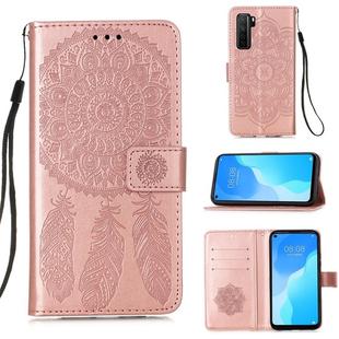 For Huawei Nova 7 SE Dream Catcher Printing Horizontal Flip Leather Case with Holder & Card Slots & Wallet & Lanyard(Rose Gold)