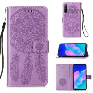 For Huawei P40 Lite E / Y7P Dream Catcher Printing Horizontal Flip Leather Case with Holder & Card Slots & Wallet & Lanyard(Purple)