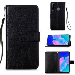 For Huawei P40 Lite E / Y7P Dream Catcher Printing Horizontal Flip Leather Case with Holder & Card Slots & Wallet & Lanyard(Black)