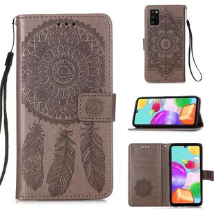 For Galaxy A41 Dream Catcher Printing Horizontal Flip Leather Case with Holder & Card Slots & Wallet & Lanyard(Grey)