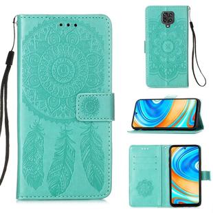 For Xiaomi Redmi Note 9S Dream Catcher Printing Horizontal Flip Leather Case with Holder & Card Slots & Wallet & Lanyard(Green)
