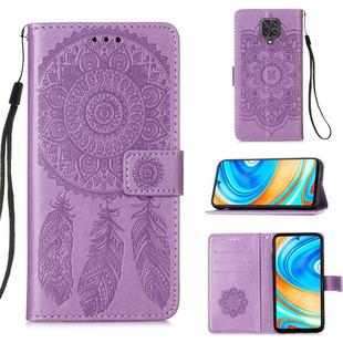 For Xiaomi Redmi Note 9 Pro Dream Catcher Printing Horizontal Flip Leather Case with Holder & Card Slots & Wallet & Lanyard(Purple)