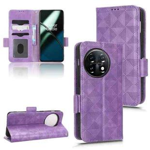 For OnePlus Ace 2 5G Symmetrical Triangle Leather Phone Case(Purple)